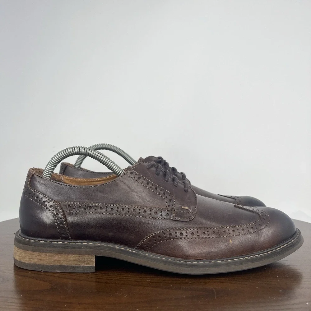Vionic Bowery Bruno Shoes Men's 10 Brown Leather‎ Wingtip Oxford Brogue Dress